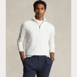 Polo Ralph Lauren miesten neule, POLO HALF ZIP Valkoinen