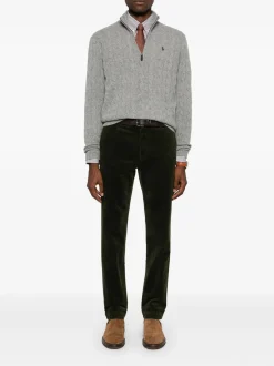 Polo Ralph Lauren Miesten Neulepusero, CABLE-KNIT WOOL-CASHMERE SWEATER Keskiharmaa