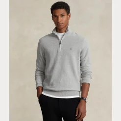 Polo Ralph Lauren miesten neule, POLO HALF ZIP Vaaleanharmaa