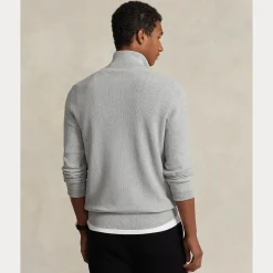 Polo Ralph Lauren miesten neule, POLO HALF ZIP Vaaleanharmaa