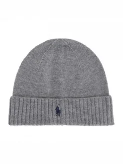 Polo Ralph Lauren Miesten Pipo, SIGNATURE PONY WOOL BEANIE Keskiharmaa