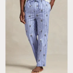 Polo Ralph Lauren miesten pyjamahousut K PJ Pant Sleep Bottom, raidallinen sininen