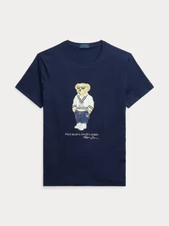 Polo Ralph Lauren miesten t-paita, CUSTOM SLIM FIT POLO BEAR JERSEY T-SHIRT Tummansininen