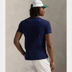 Polo Ralph Lauren miesten t-paita, CUSTOM SLIM FIT POLO BEAR JERSEY T-SHIRT Tummansininen