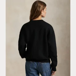 Polo Ralph Lauren naisten collegepaita Fleece Crewneck, musta