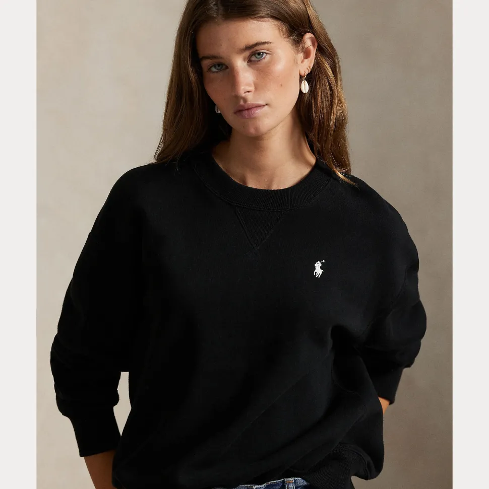 Polo Ralph Lauren naisten collegepaita Fleece Crewneck, musta
