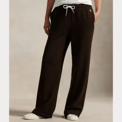 Polo Ralph Lauren naisten collegehousut KNIT-OPEN BOTTOM SWEATPANT-PANTS, tummanruskea