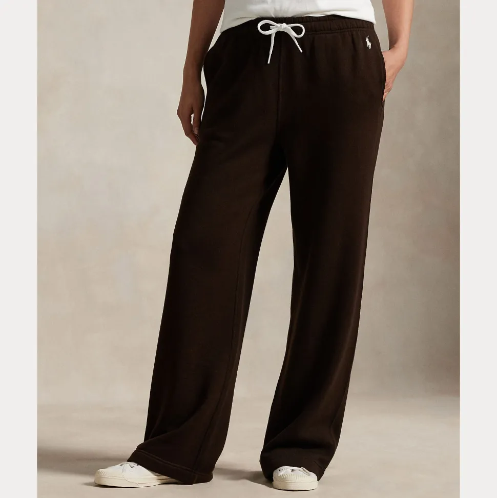 Polo Ralph Lauren naisten collegehousut KNIT-OPEN BOTTOM SWEATPANT-PANTS, tummanruskea