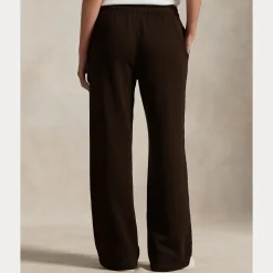 Polo Ralph Lauren naisten collegehousut KNIT-OPEN BOTTOM SWEATPANT-PANTS, tummanruskea