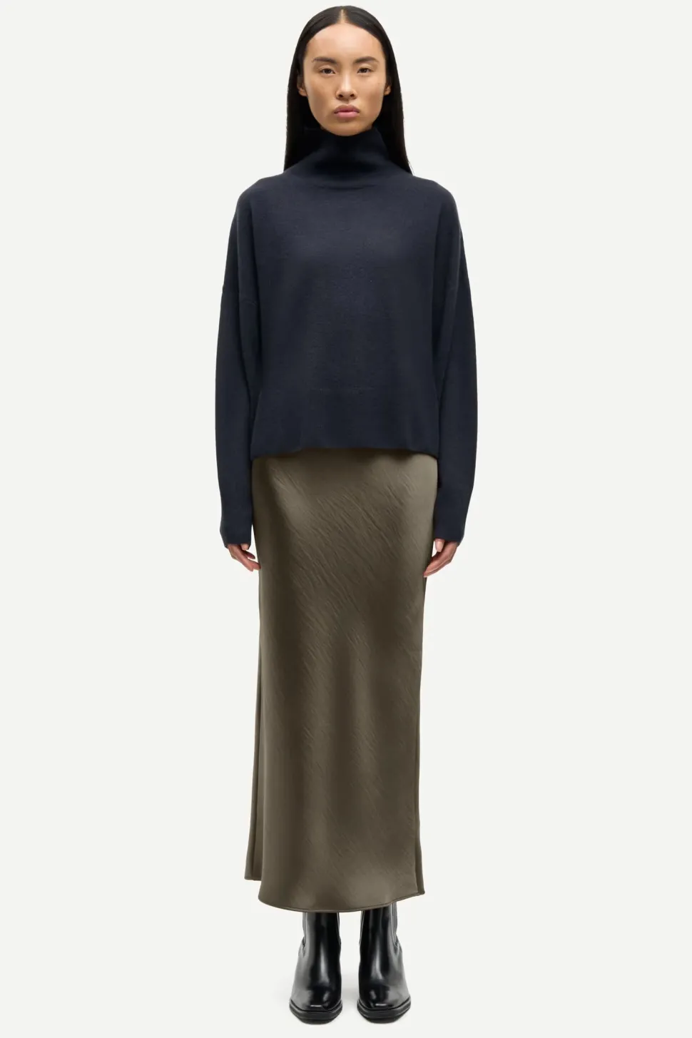 Samsoe and Samsoe Agneta long skirt 12956, ruskea