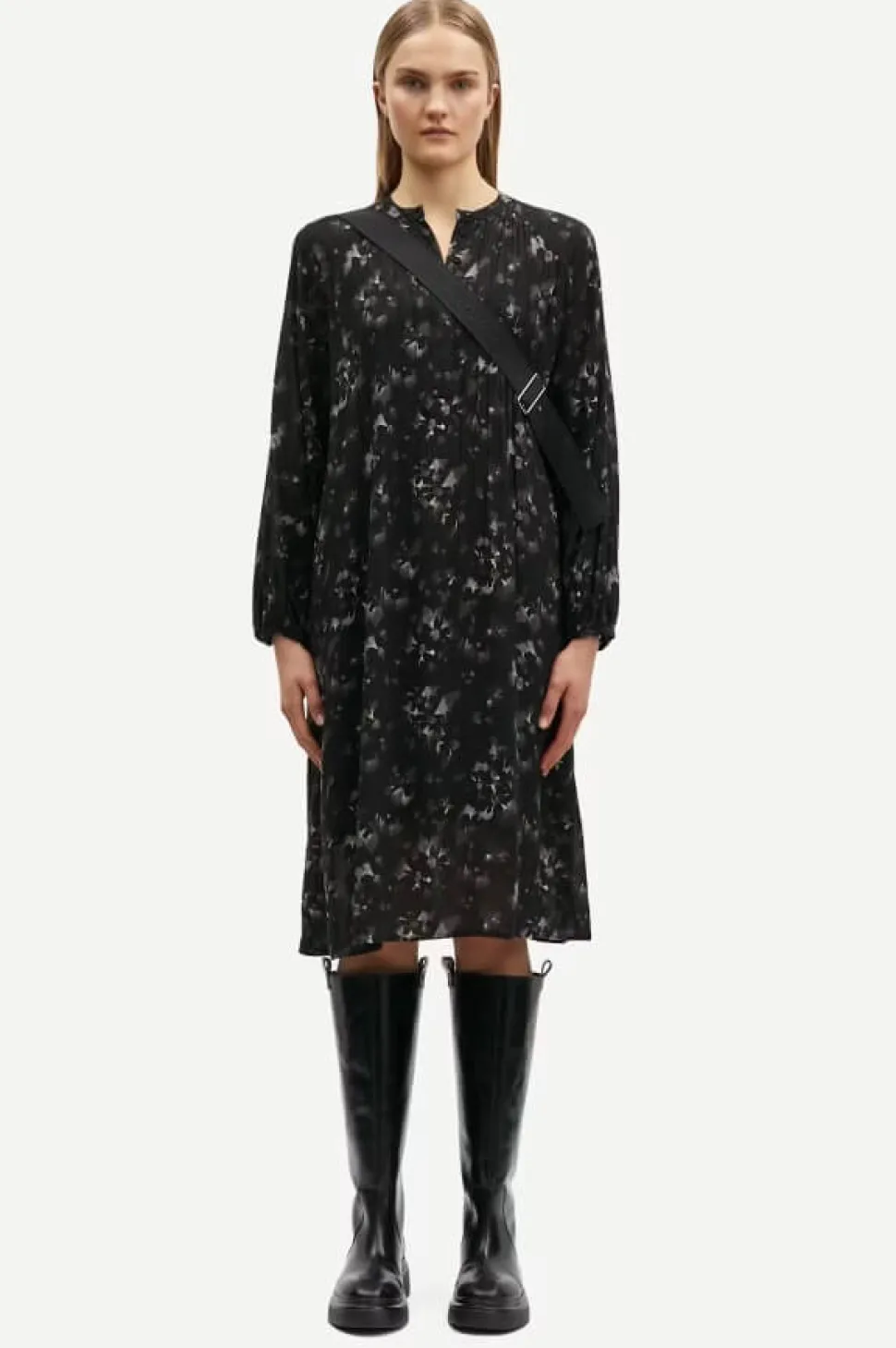Samsoe and Samsoe Naisten Mekko, SASELMA DRESS Musta Kuosi