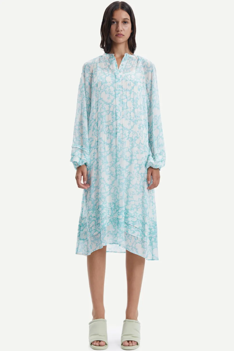 Samsoe and Samsoe Naisten Mekko, Elma shirt dress aop 9695 Vaaleansininen