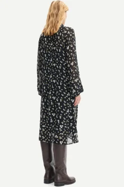 Samsoe and Samsoe Naisten Mekko, Elma shirt dress aop 9695 Musta Kuosi