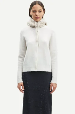 Samsoe and Samsoe Naisten Neuletakki, NOR SHORT CARDIGAN 7355 Luonnonvalkoinen
