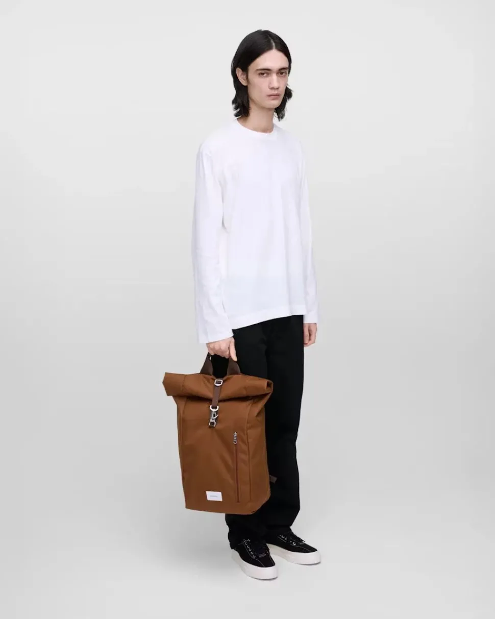 Sandqvist unisex reppu GROUND Rolltop Backpack L, konjakinruskea