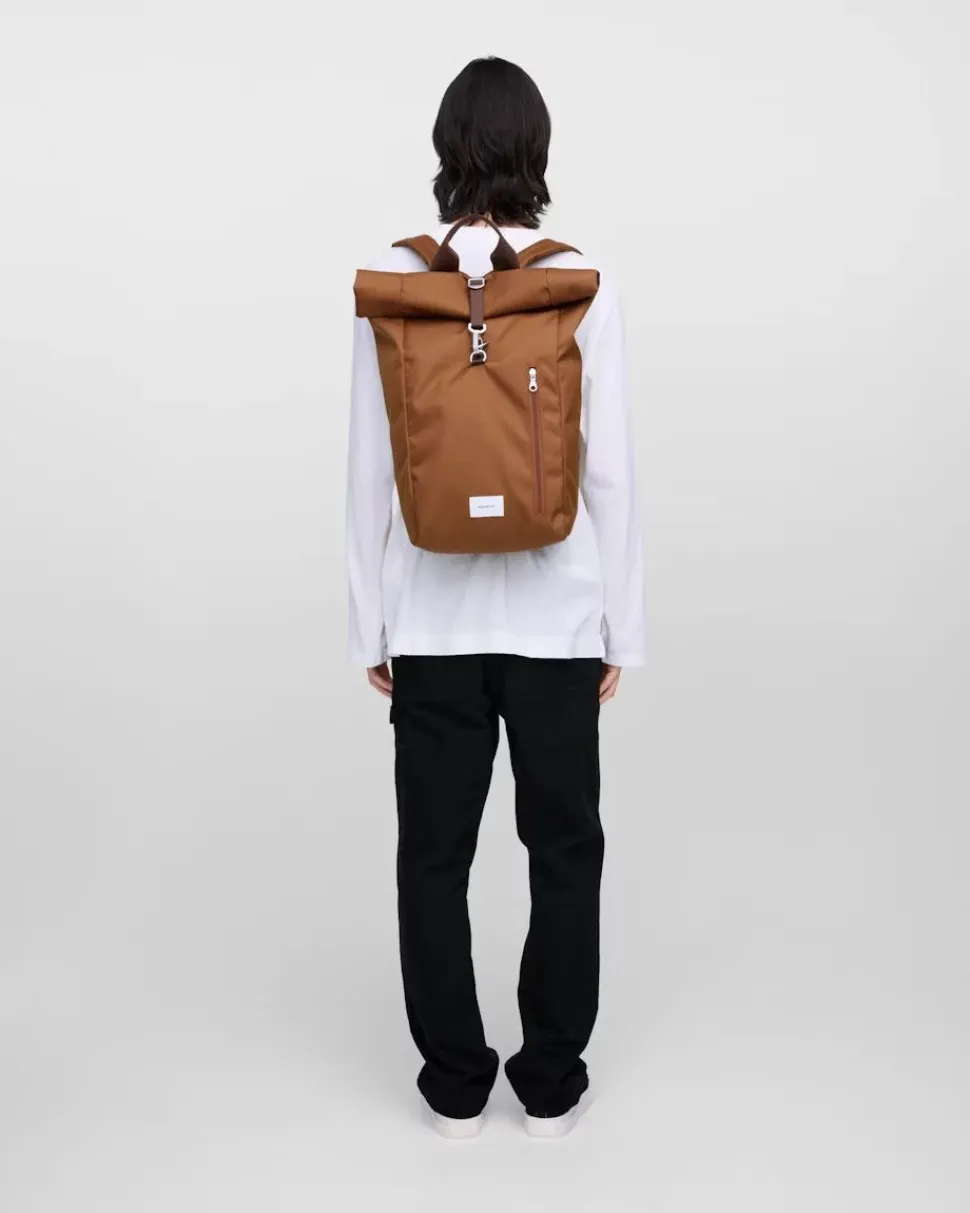 Sandqvist unisex reppu GROUND Rolltop Backpack L, konjakinruskea