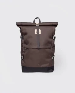Sandqvist unisex reppu ICON ROLLTOP BACKPACK L, tummanruskea