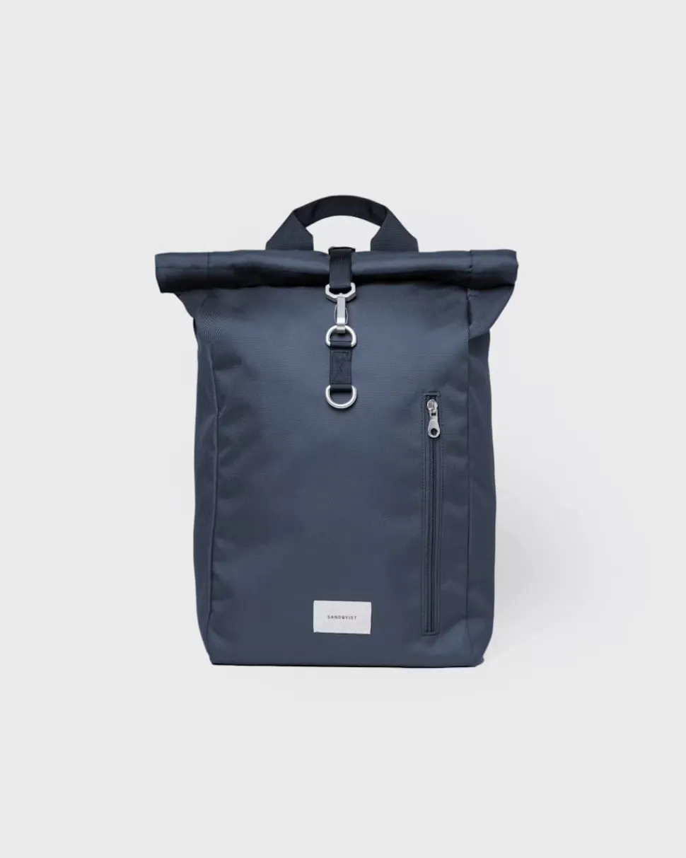 Sandqvist unisex reppy GROUND Rolltop Backpack L, tummansininen