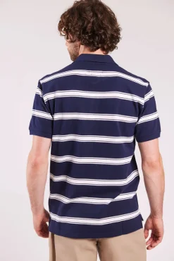 Sebago miesten pikeepaita, MILO STRIPED PIQUE NOS Raidallinen Sininen