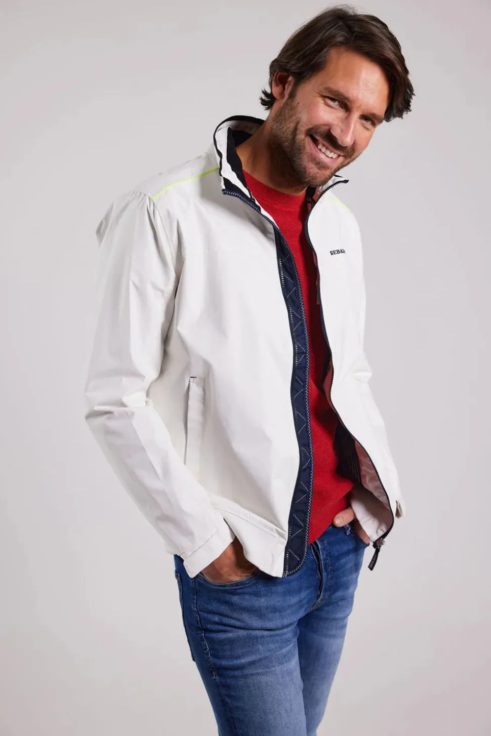Sebago miesten takki, PERFORMANCE LIGHT WIND JACKET Valkoinen