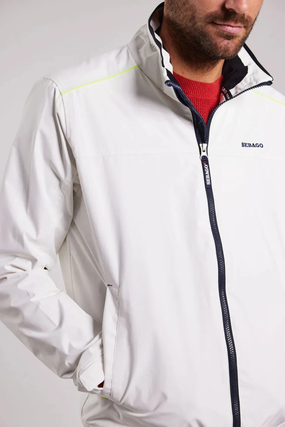 Sebago miesten takki, PERFORMANCE LIGHT WIND JACKET Valkoinen