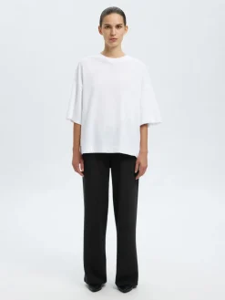 Selected Femme K-SLFTENNY RELAXED PANTS, musta