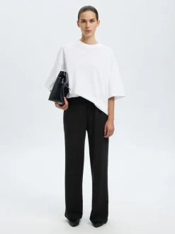 Selected Femme K-SLFTENNY RELAXED PANTS, musta
