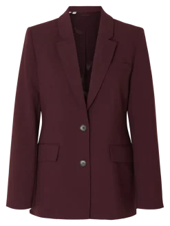 Selected Femme Naisten Bleiseri, AD-SLFRITA LS CLASSIC BLAZER MEL NOOS Fig Melange