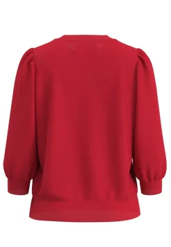 Selected Femme naisten collegepaita SLFTENNY 3/4 SWEAT TOP NOOS, Equestrian Red