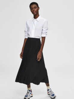 Selected Femme Naisten Hame, Alexis Mw Midi Skirt Musta