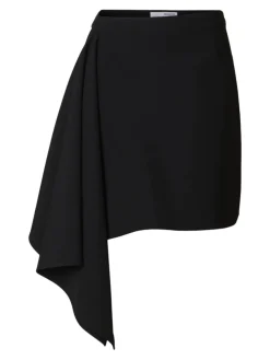 Selected Femme naisten hame SLFSYLVIE HW SHORT SKIRT B, musta