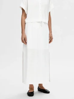 Selected Femme naisten hame, SLFVIVA HW ANKLE SKIRT Valkoinen