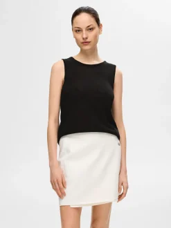 Selected Femme naisten hihaton toppi, SLFMOON SUS SL KNIT TOP Musta