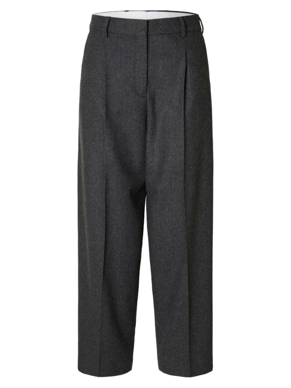 Selected Femme Naisten housut, SLFBARREL BERIT HW PANT Grafiitti