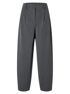 Selected Femme Naisten Housut, SLFPIYA HW BARREL PANT Grafiitti