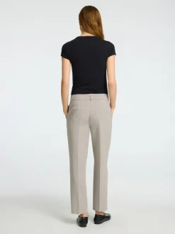Selected Femme Naisten Housut, SLFRITA-RIA MW CROP PANT MEL NOOS Kitti