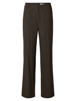Selected Femme naisten housut SLFRITA MW WIDE PANT MEL NOOS, Delicioso melange