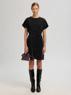 Selected Femme Naisten juhlamekko Oversized Sandra SS, Black/Silver