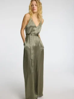 Selected Femme naisten jumpsuit, SLFSELENE SL WIDE LEG Khaki
