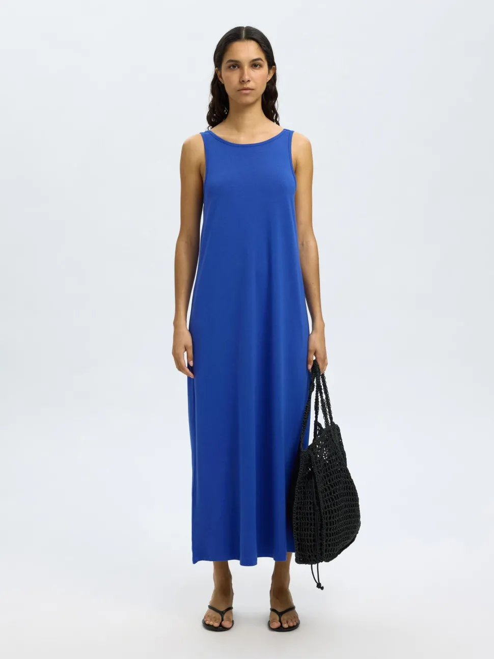 Selected Femme naisten mekko, SLFANOLA SL LOW BACK ANKLE DRESS Sininen