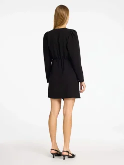Selected Femme Naisten Mekko, SHORT RUFFLE DRESS Musta