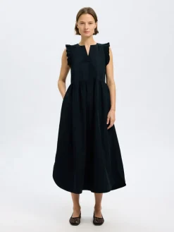 Selected Femme naisten mekko, SLFBLAIR-IDA SL LONG DRESS Musta