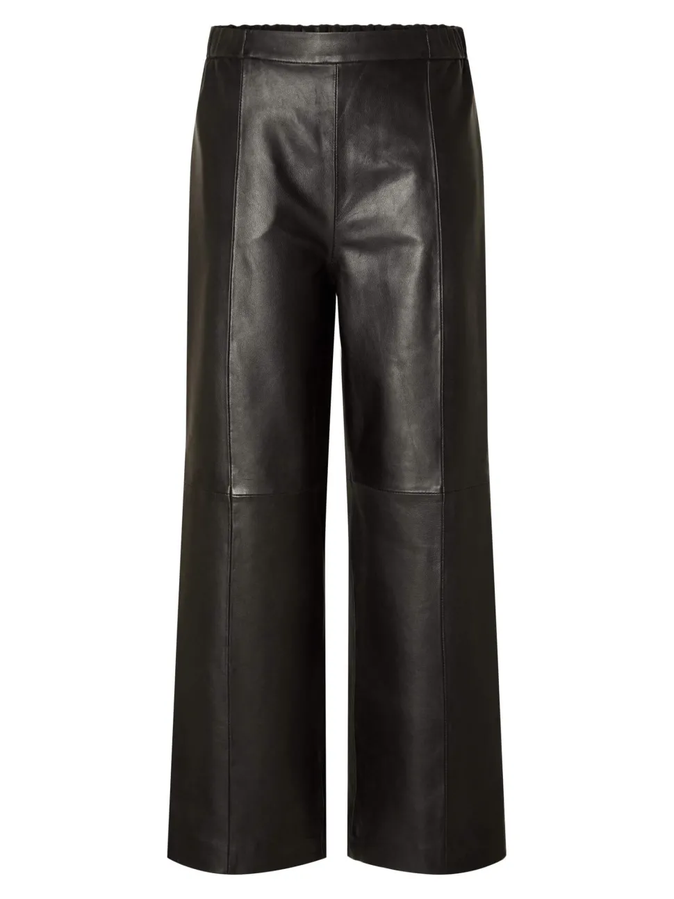 Selected Femme naisten nahkahousut, SLFFIANNA HW WIDE LEATHER PANT Musta