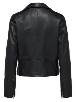 Selected Femme Naisten Nahkatakki, Katie Leather Jacket Musta