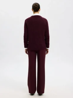 Selected Femme Naisten Neulepaita, Lulu LS Knit O-Neck Fig Melange