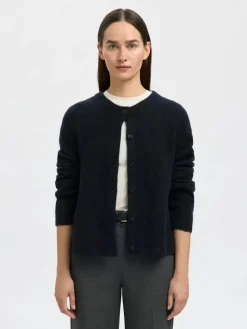 Selected Femme naisten neuletakki, SLFLULU NEW LS KNIT CARDIGAN Dark Sapphire Melange