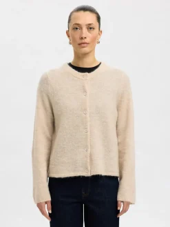 Selected Femme naisten neuletakki, SLFLULU NEW LS KNIT CARDIGAN Birch Melange