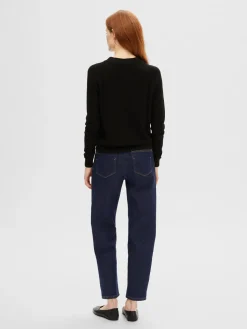 Selected Femme naisten neuletakki, SLFELINNA LS KNIT CARDIGAN Musta