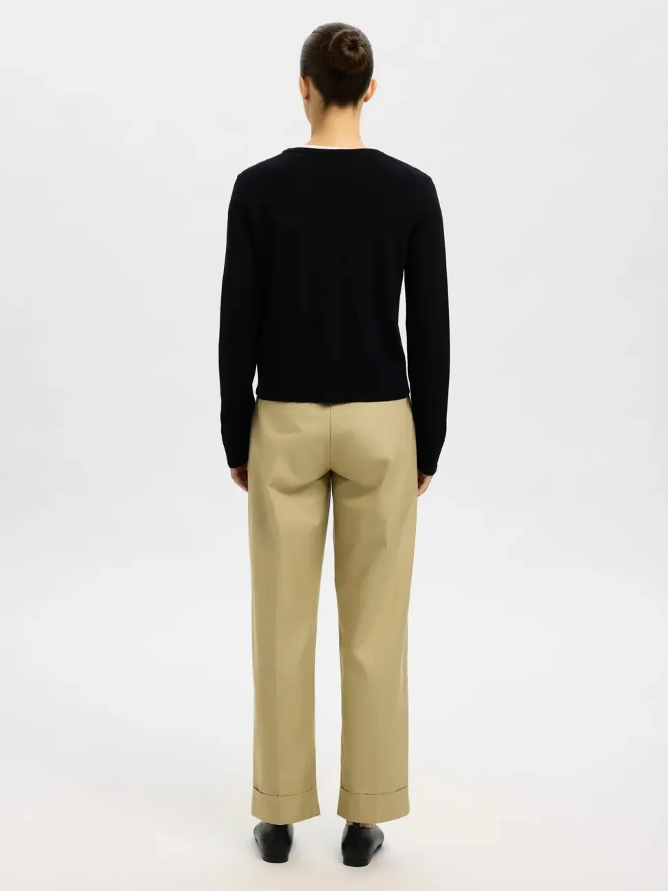 Selected Femme Naisten Neuletakki, SLFThea LS Knit Merino Cardigan Noos Black