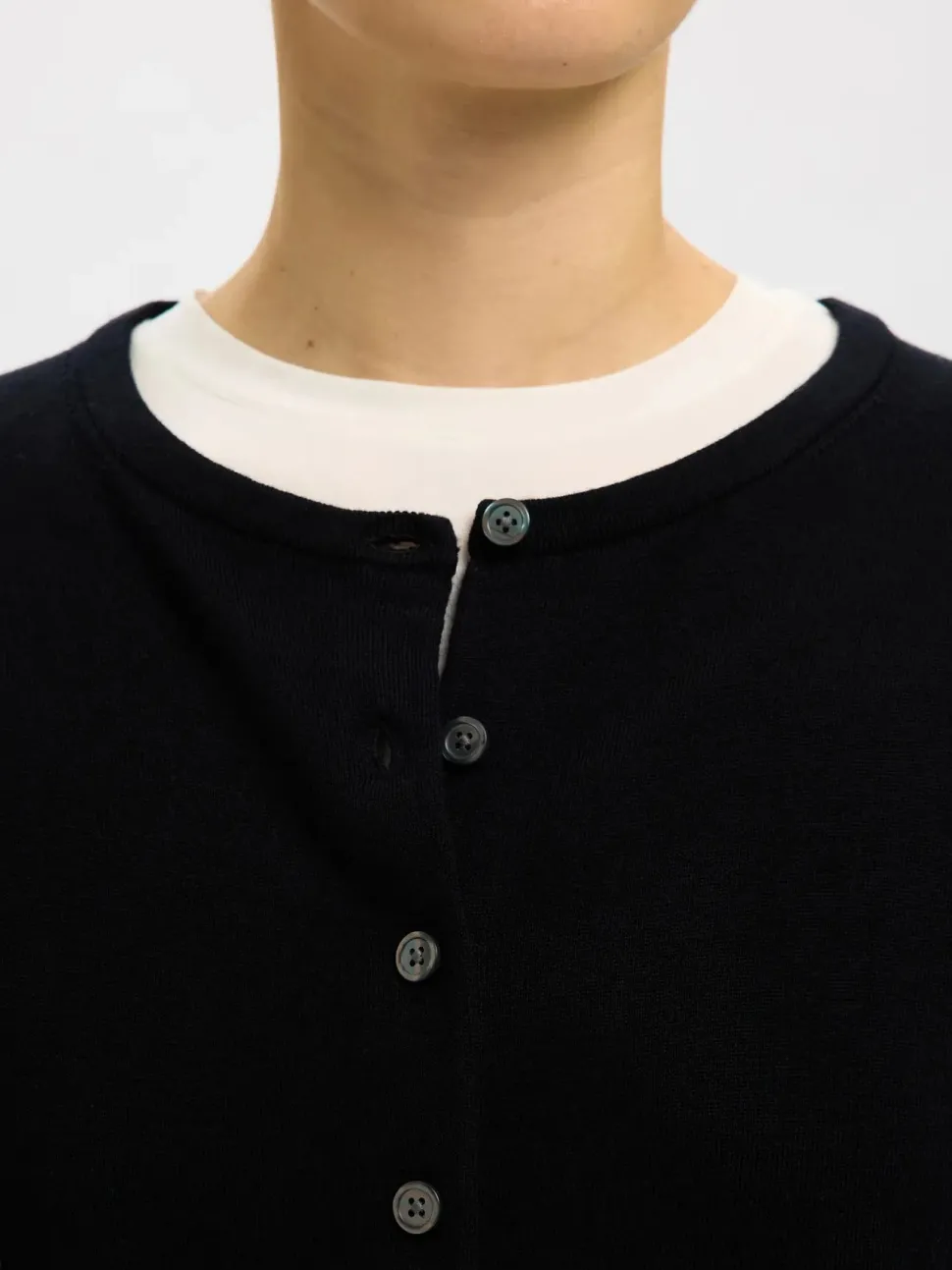 Selected Femme Naisten Neuletakki, SLFThea LS Knit Merino Cardigan Noos Black